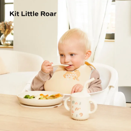 Babymoov Set de comida para bebé como un adulto - A partir de los 9 meses - Silicona - Little Roar BBM3661276192829