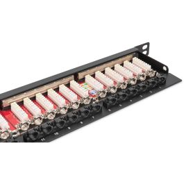 DIGITUS Patchpanel 0,5HE 24-Port Cat6a geschirmt schwarz