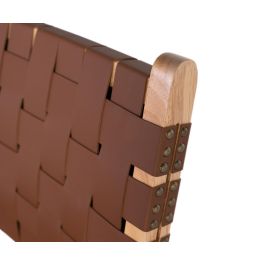 GINER Y COLOMER - 2 Chaises en Bois de Caoutchouc Naturel et Marron avec Assise en P.U. Tressé - Design Contemporain - H86 x L50 x P57cm - 12 kg