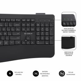 clavier et souris Subblim OFFICE PROWAVE Noir Espagnol Qwerty QWERTY