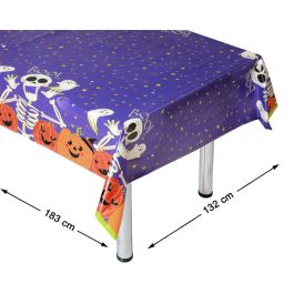 Mantel Halloween 183 x 132 cm avec motif de citrouilles et squelettes - Nappe festive pour table de fête, facile à nettoyer et réutilisable Precio: 10.6899996. SKU: B12MVBZQYN