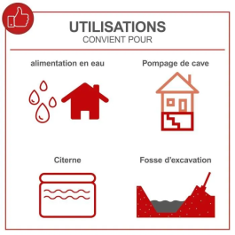 Scheppach Pompe à Eau Thermique PWP32 - 5.3 CV - 32 000 L/h - Débit Max - Hauteur de Refoulement 30 m - avec Moteur 4 Temps et Crépine