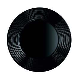 Plato Llano Vidrio Harena Negro Luminarc 25 cm