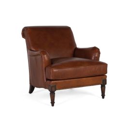 GINER Y COLOMER Fauteuil en Cuir Brun avec Accoudoirs et Pieds en Bois de Style Chippendale, Dimensions L94 x P82 x H88 cm - Intérieur Precio: 1463.988. SKU: B16ZJAWAWZ