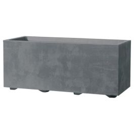 DEROMA Jardiniere Muret Millennium R - 59x25 x h25 cm - Ashgrey - A réserve d'eau