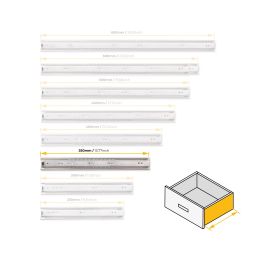 Emuca Lot de 5 jeux de Coulisses pour tiroirs, roulement à billes, hauteur 45mm, profondeur 350mm, sortie totale, zingué