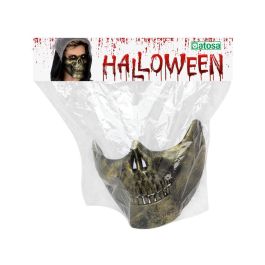 Masque crâne en PVC doré pour costume de mort ou guerrier, fantaisie, théâtre et Halloween