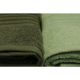 Ensemble de 4 serviettes de main en coton 100% - 50x90 cm - Vert - Pour salle de bain