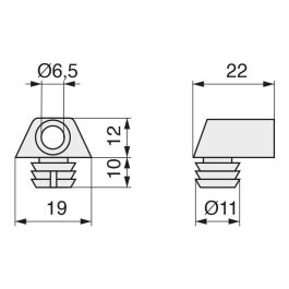 HERRAJES ALK Ensemble Équerre Montage Direct Nylon Marron Trapez