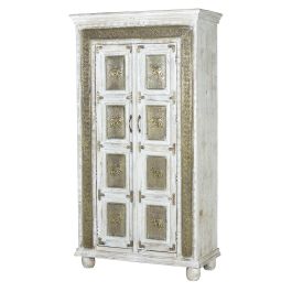 GINER Y COLOMER Armoire en Bois de Manguier Blanc Vieilli avec Finition Craquelé et Détails en Bronze Precio: 1727.988. SKU: B16NNV6QJJ