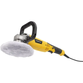 Powerplus POWX04740 Polisseuse électrique 1200 W Ø 180 mm pour voiture et surfaces avec 3 pads de polissage, ponçage, nettoyage et poignée en U