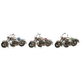 Figurine Décorative Home ESPRIT Bleu Vert Rose Argenté Moto Vintage 27 X 10 X 15 CM (3 Unités)