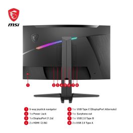Monitor Gaming MSI MAG 275CQRF 27" Wide Quad HD