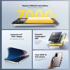 Smartphone Xiaomi POCO M7 8-256 SV Octa Core 8 GB RAM 256 GB Argenté 6,9"