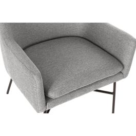 Fauteuil DKD Home Decor Noir Gris clair Métal 66 x 62 x 76,5 cm
