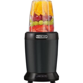 Sencor SNB 4303BK Blender Smoothie Extra Puissance 1200 W avec Accessoires, Bol 1 L et 0.8 L, 6 Lames Titane Inox pour Soupes, Cocktails, Aliments Bébé