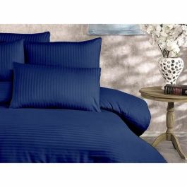 Housse de couette 220x240 cm et 2 taies d'oreiller 60x60 cm, 70% polyester, 30% coton - Bleu - ASI8683743939268