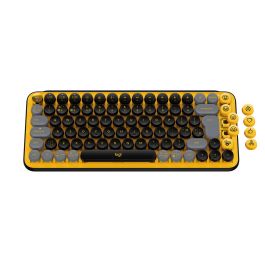 Logitech Clavier Sans Fil POP Keys Mécanique avec Touches Emoji Personnalisables, Bluetooth ou USB, Compact et Durable - Jaune