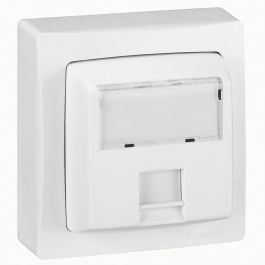 Legrand Prise RJ45 Cat.6 FTP 9 Contacts, Montage en Saillie Complet, Blanc, SON-086047