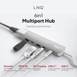 Hub USB Linq Byelements LQ49061 Blanc Gris