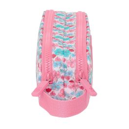 Trousse Fourre-Tout Double Moos Flores Multicouleur 21 x 8 x 6 cm