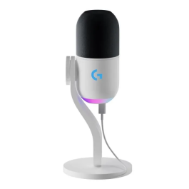 Logitech G LOG1712796682120 Microphone pour jeux RGB avec technologie LIGHTSYNC, capsule dynamique personnalisée, logiciel avancé