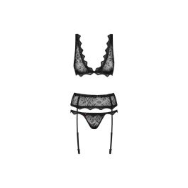 Ensemble de Lingerie en Dentelle Obsessive Emperita Noir L/XL