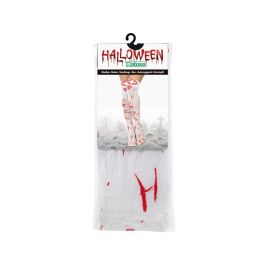 Bas de déguisement infirmière Halloween blanc avec taches de sang et motif croix médicale - Accessoire adulte