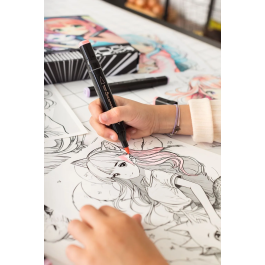 Sycomore Coffret Créatif Kemonomimi avec 10 Tableaux Layout et 10 Marqueurs - Kit d'Illustration Manga - À Partir de 10 Ans