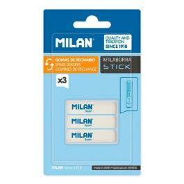Ensemble de Gommes Milan AFILABORRA STICK Blanc 3 Pièces (12 Unités)