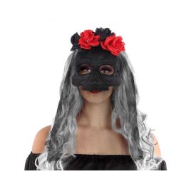 Masque Catrina Élégant Noir avec Fleurs et Voile - Masque de Crâne Moulé pour Fêtes, Día de Muertos et Spectacles Precio: 11.4999996. SKU: S1130915