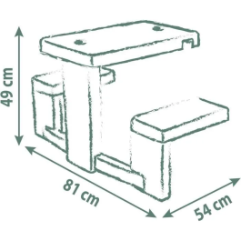 Smoby SMO810927WEB - Table de pique-nique convertible pour maisons Smoby avec 2 bancs - Table pour enfants - Jeu d'extérieur