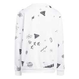 Sweat-shirt sans capuche fille Adidas Jg Bluv Q3Sweat Blanc