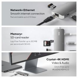 Hub USB Linq Byelements LQ49081 Blanc Gris