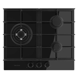 Cecotec Plaque gaz Bolero Squad G 3400F, 3 feux, 6200W, verre noir, fonte