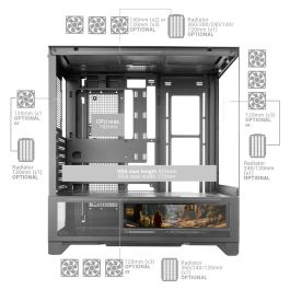 Boîtier ATX semi-tour Mars Gaming MCLCDX Noir