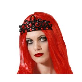 Tiara noire avec diamants rouges et design curieux - Accessoire pour costume Reine maléfique, vampire, Halloween et soirées Precio: 10.5. SKU: B14MYL68Q2