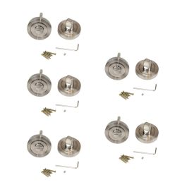 Emuca Lot de 5 condamnations avec rosace ronde pour portes intérieures, diamètre 50mm, Zamak, Nickel satiné