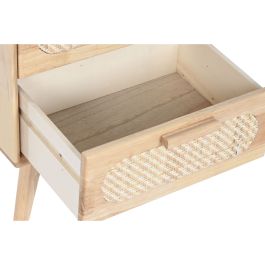 Table de Nuit Home ESPRIT Bois Métal Rotin 40 x 30 x 48 cm