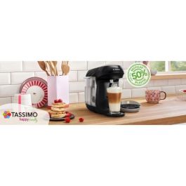 Bosch TAS109E Tassimo Happy - Machine à café multi-boissons 1400 W - 0,7 L - Nettoyage automatique - 50% plastique recyclé - Noir et Crème