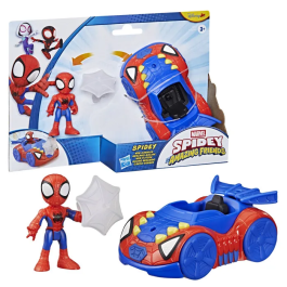 Hasbro Marvel Spidey et Ses Amis Extraordinaires - Arachno-Bolide de Spidey avec Figurine de 7,5 cm et Accessoire - Jouet Enfant des 3 Ans