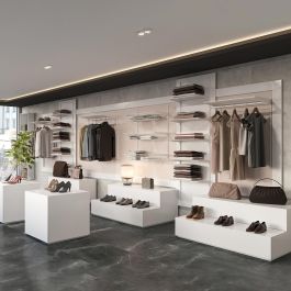 Emuca Kit de pour 3 étagères avec consoles et supports muraux Jagmet, longueur 280mm, Acier, Peint en blanc