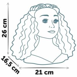 Smoby Tête à Coiffer Afro SMO3032160111484 - Facile à coiffer, 23 accessoires réalistes, Lèvres sensibles à la chaleur, Trappe de rangement