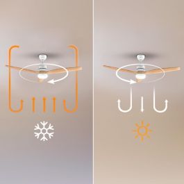 Ventilateur de Plafond avec Lumière Cecotec EnergySilence Aero 5230 18 W 40 W Blanc Bois (3000-6500 K)