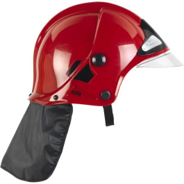 Klein Casque de pompier F1 rouge, visière rétractable, protecteur de cou - AUC4009847089014