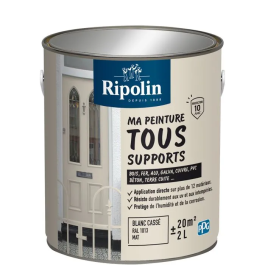 Ripolin - Peinture Multi-Supports Mat Blanc Cassé RAL 1013 - 2 Litres - Pour Bois, Métal, Béton, PVC, 12 Matériaux - Résiste aux UV et Intempéries Precio: 84.084. SKU: B15D38AX6Z