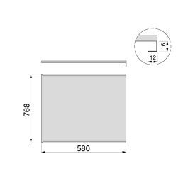 Emuca Protecteur de fond pour meuble de cuisine, 16mm, module 800mm, 768x580mm, Plastique et Aluminium, Aluminium naturel