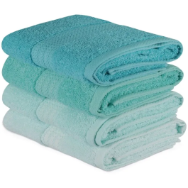 Ensemble de 4 serviettes de main en coton 100% - 50 x 90 cm - Vert marin Precio: 41.46. SKU: B1HYKS5HNC