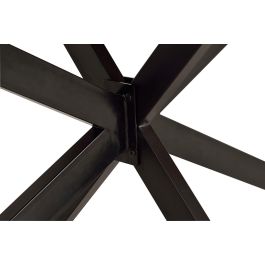 GINER Y COLOMER Table de salle à manger en bois d'acacia massif naturel avec pieds en métal noir 180x100 cm
