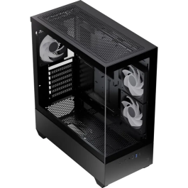 Aerocool Boîtier PC gamer P500D A-RGB, Moyen Tour ATX avec vitres trempées, USB 3.0 Type-C, 3 ventilateurs A-RGB inclus - Noir